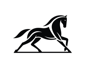 Obraz premium Sleek black bold vector illustration for equestrian brands