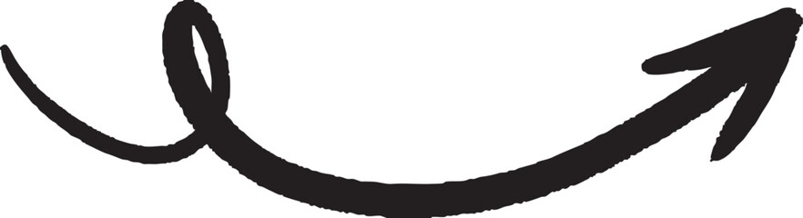 A hand-painted gouache arrow with expressive brush strokes, combining organic movement and modern design. Perfect for creative visuals, motion cues, or infographic elements.