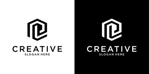 PL or LP initial letter logo design vector concept