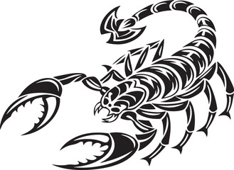 Obraz premium Black and White Tribal Style Scorpion Design tattoo