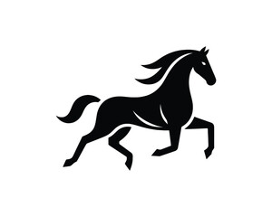 Obraz premium Dynamic black stallion vector illustration for modern branding