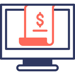 Online Receipt mixed color icon