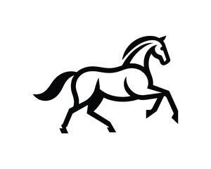 Fototapeta premium Majestic equine bold monoline vector emblem
