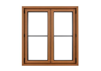 old wooden window, Black wood window frame isolated on white background