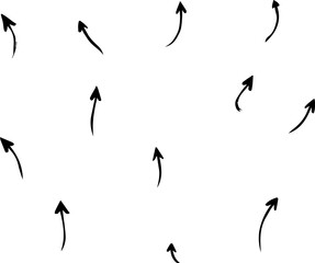 Hand Drawn Black Arrows Pointing Upward on a White Background Indicating Direction Growth or Movement in a Simple and Minimalist Style
