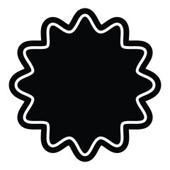 Black Starburst Badge Vector, Editable Blank Label Icon