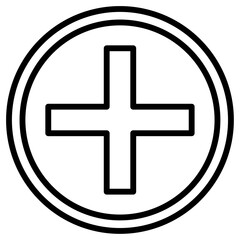 Fototapeta premium add icon flat thin outline art logo