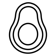 avocado icon flat thin outline art logo