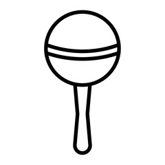 baby rattle icon flat thin outline art logo