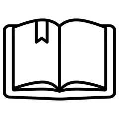 book icon flat thin outline art logo