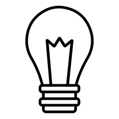 bulb icon flat thin outline art logo