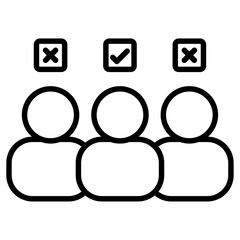 candidate icon flat thin outline art logo