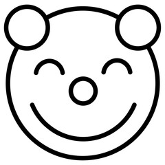 clown face icon flat thin outline art logo