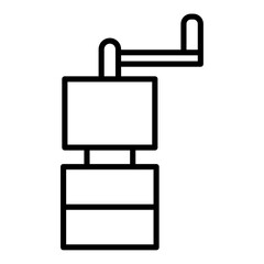 coffee grinder icon flat thin outline art logo