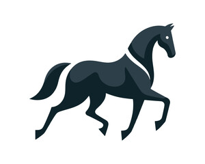 Obraz premium Stylish vector silhouette of elegant horse in motion for equestrian design