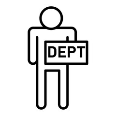 dept holder icon flat thin outline art logo