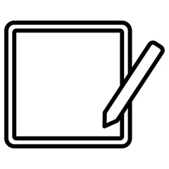 edit icon flat thin outline art logo