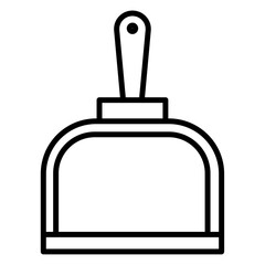 dust pan icon flat thin outline art logo