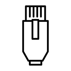 ethernet cable icon flat thin outline art logo