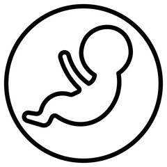 embryo icon flat thin outline art logo