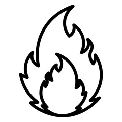 fire icon flat thin outline art logo