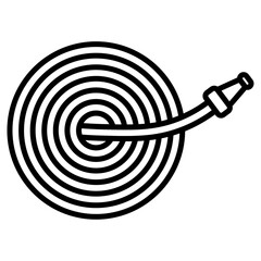 garden hose icon flat thin outline art logo