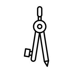geometric compass icon flat thin outline art logo
