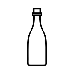 glass bottle icon flat thin outline art logo