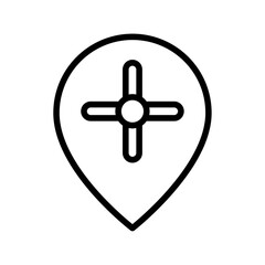 geo location icon flat thin outline art logo