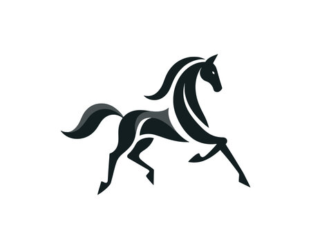 Elegant stallion dynamic vector art of a rearing horse