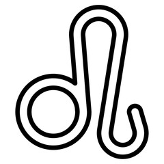 leo sign icon flat thin outline art logo