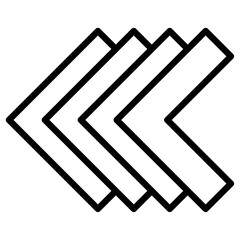 left arrow icon flat thin outline art logo