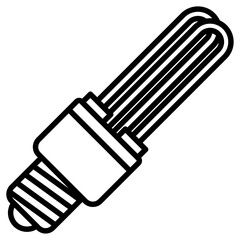light bulb icon flat thin outline art logo