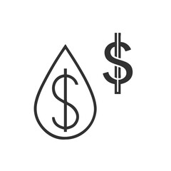 Obraz premium Dollar and oil barrel icon for financial reports, energy industry presentations, economic blogs