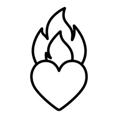 passion icon flat thin outline art logo