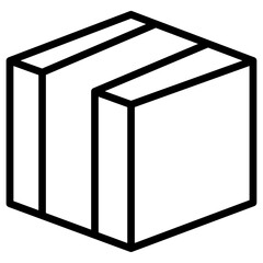parcel icon flat thin outline art logo