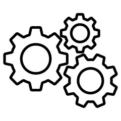 processing icon flat thin outline art logo