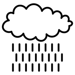rain icon flat thin outline art logo
