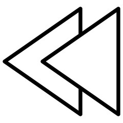 rewind icon flat thin outline art logo