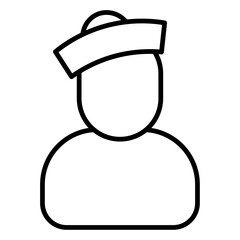 sailor icon flat thin outline art logo
