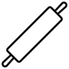 rolling pin icon flat thin outline art logo