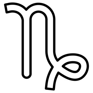 scorpio sign icon flat thin outline art logo