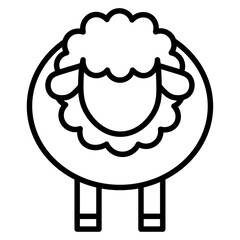 sheep icon flat thin outline art logo