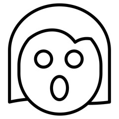 Fototapeta premium shocked girl icon flat thin outline art logo