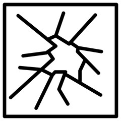 shatter icon flat thin outline art logo