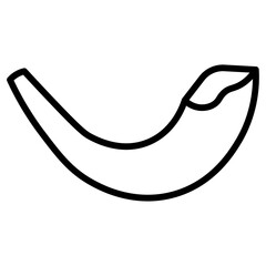 shofar icon flat thin outline art logo