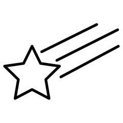 shooting star icon flat thin outline art logo