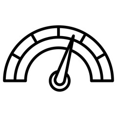 speed meter icon flat thin outline art logo