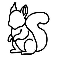 squirrel icon flat thin outline art logo