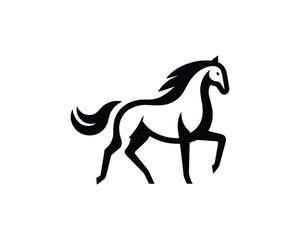 Fototapeta premium Elegant stallion silhouette vector illustration for equestrian branding